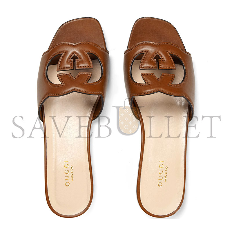 GUCCI WOMEN'S SLIDE SANDAL WITH INTERLOCKING G 694451 GUCCI WOMEN'S SLIDE SANDAL WITH INTERLOCKING G 694451